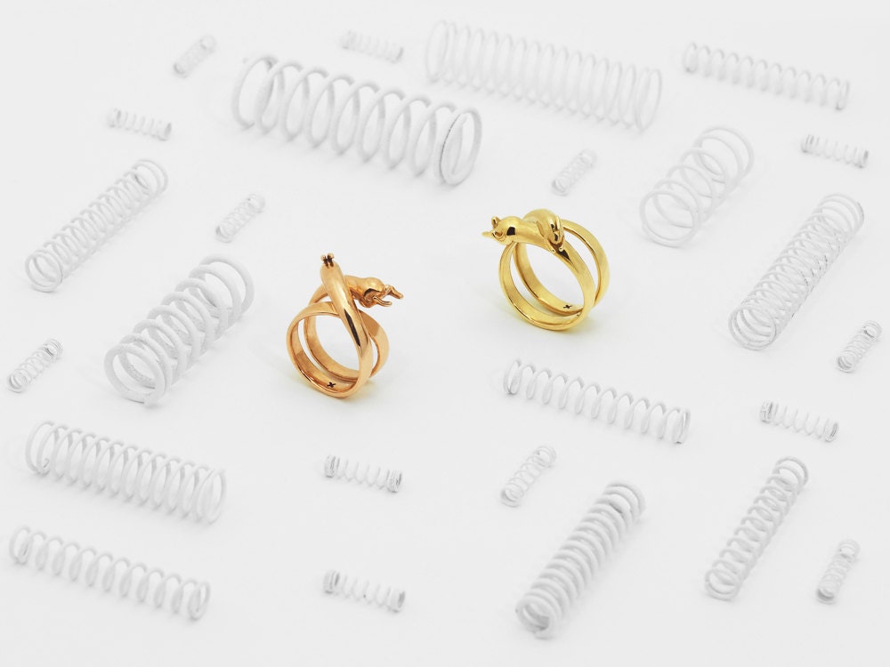 Stretch Rabbit Ring Brass Bronze 3D Printed Rabbit Ring Etsy