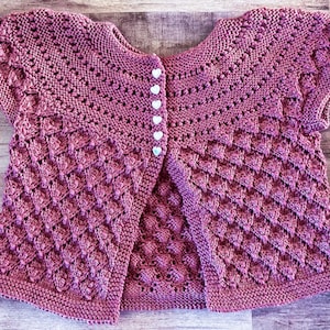 Hand knitted baby girl cardigan
