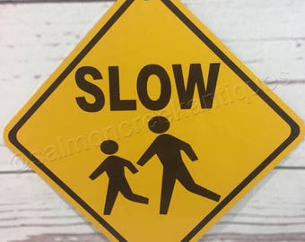 9x12 Metal Caution Free Range Children /& Animals Sign Drive Slowly Slow Neighbor Speeds Slower.
