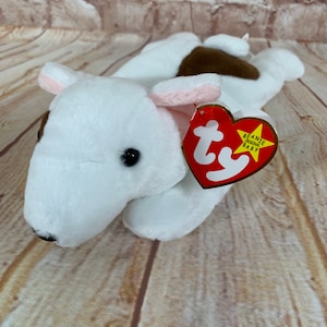 Vintage 1998 TY Butch the Bull Terrier Dog Plush Stuffed Animal the Original Beanie Babies 8&quot;