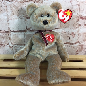 Vintage 1999 TY The Signature Bear Plush Stuffed Animal the Original Beanie Babies 8&quot;