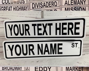 CUSTOM &quot;Your Text Here&quot; Mini METAL Street Sign 3&quot;x12&quot; Personalized! You choose the Name