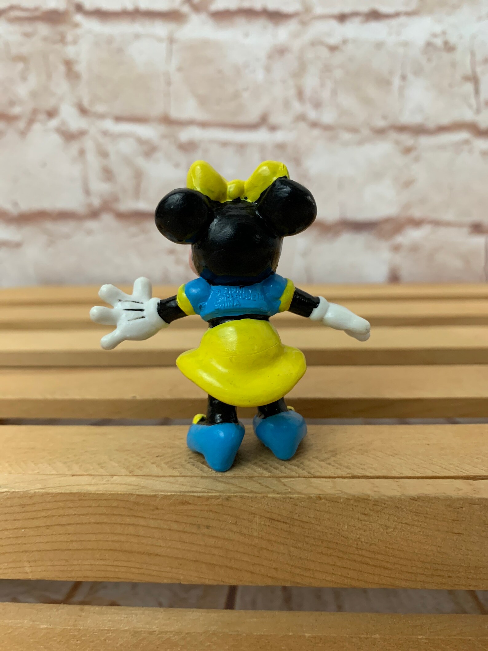 Vintage Disney Minnie Mouse Yellow Dress & Bow Mini PVC Etsy