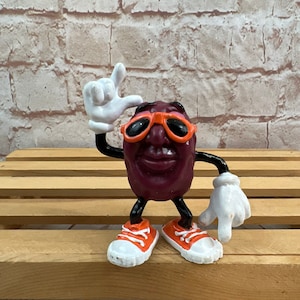 Vintage 1987 California Raisins &quot;Orange Sunglasses&quot; Mini PVC Miniature Action Figure Toy 2.5&quot; by Applause Rare!