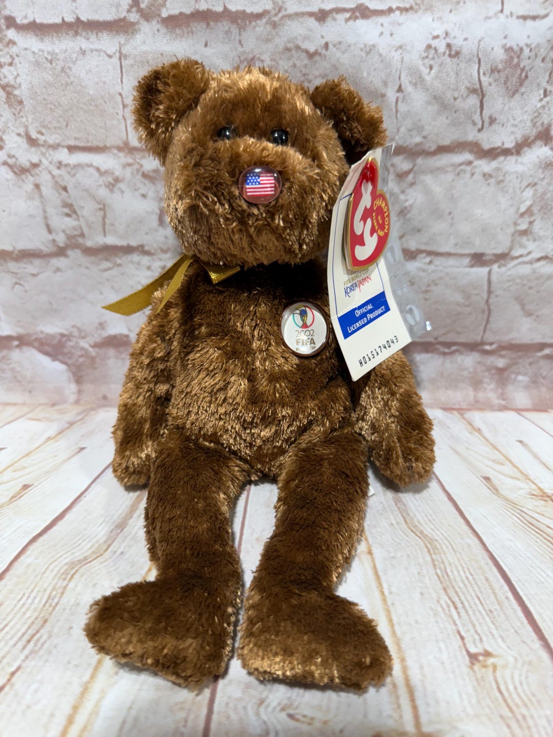 Vintage Ty Champion the USA 2002 FIFA World Cup Soccer Bear