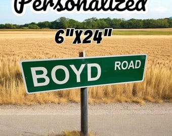 Custom Name Your Text Street Road METAL Sign 6&quot;x24&quot; Personalized! You choose Name!