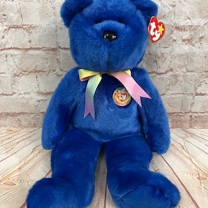 Vintage TY Clubby the Official Club Bear Plush Stuffed Animal the Original Beanie Babies Buddies Buddy Large 14&quot; tall
