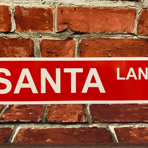 Santa Lane METAL Christmas Street Sign 3"x12" New & Handmade!