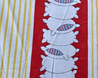 Vintage 1978 Garfield Twin Bedding Set: Striped Sheets