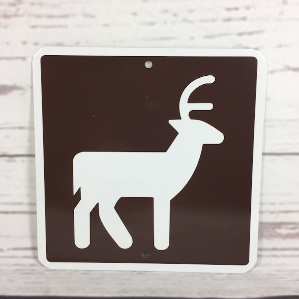 Deer Crossing Metal Park Sign 6"x6" or 12"x12" NEW (2 sizes available)