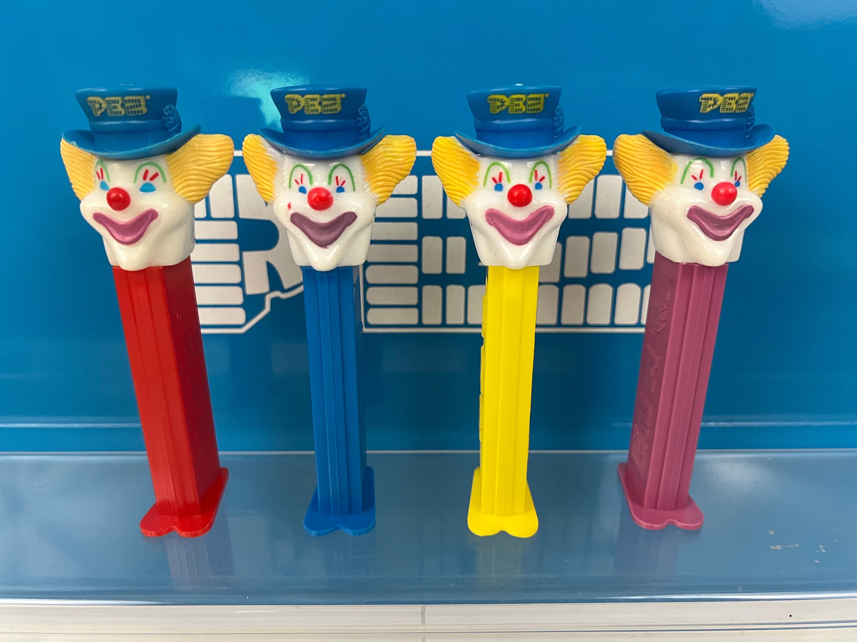 Vintage Set of 4 Peter Pez the Original Clown PEZ Dispensers