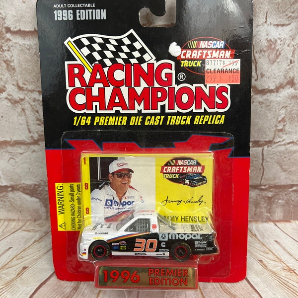 Vintage 1996 Racing Champions JIMMY HENSLEY #30 Mopar Dodge Craftsman Truck 1:64 scale - New in package