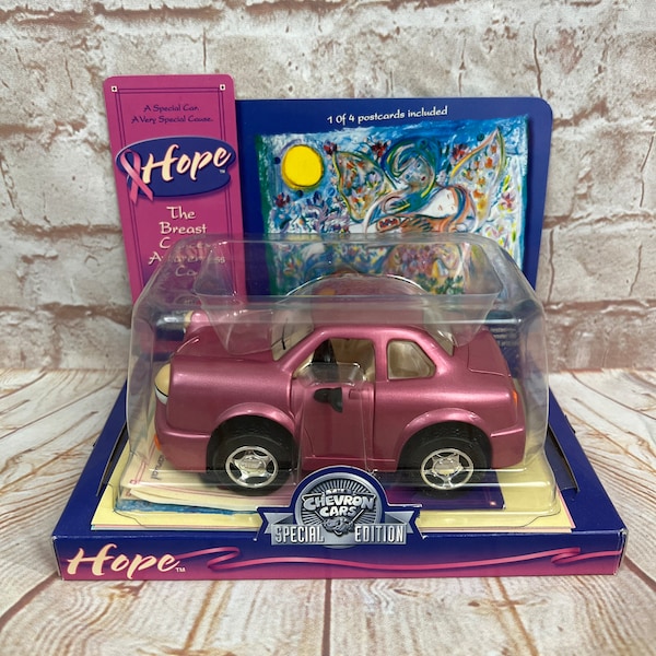 Vintage The Chevron Cars Hope Collectors toy car vehicle - Breast Cancer Awareness Pink Car - New in box Special Edition