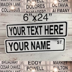 CUSTOM &quot;Your Text Here&quot; METAL Street Sign 6&quot;x24&quot; Personalized! You choose the Name