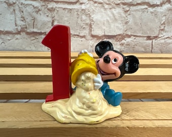 Vintage Baby Micky Maus 1st Birthday Cake Topper - Applause Figur