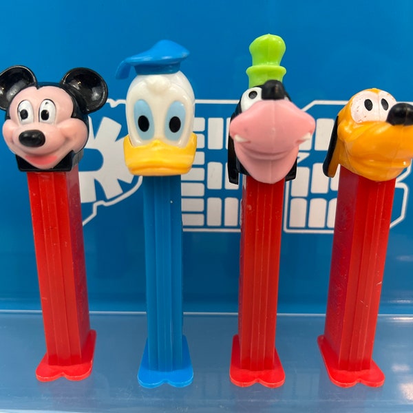 Vintage Set of 4 Disney Mickey Mouse PEZ Dispensers Lot donald duck Pluto Goofy