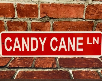 Candy Cane Lane METAL Christmas Street Sign 3"x12" New & Handmade!