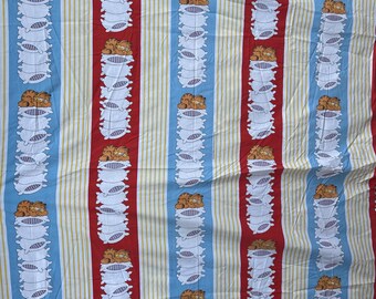 Vintage 1978 Garfield Twin Bedding Set: Striped Sheets