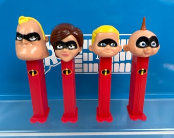Set of 4 Disney Incredibles PEZ Candy Dispensers lot