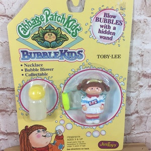 Vintage 1991 Toby Lee mit Brown Hair Cabbage Patch Kids Bubble Kids Figur Spielzeug neue Karte
