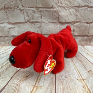 Vintage 1996 TY Rover the red Dog Plush Stuffed Animal the Original Beanie Babies 7&quot;