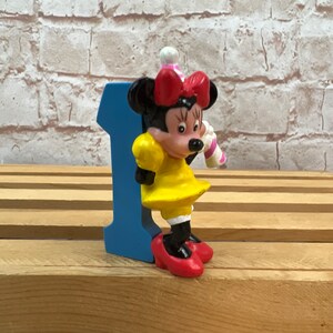 Vintage Disney Minnie Mouse Number 1 1st First Birthday Cake-topper Mini PVC Miniature 2” Action Figure Toy Figurine by Applause #1