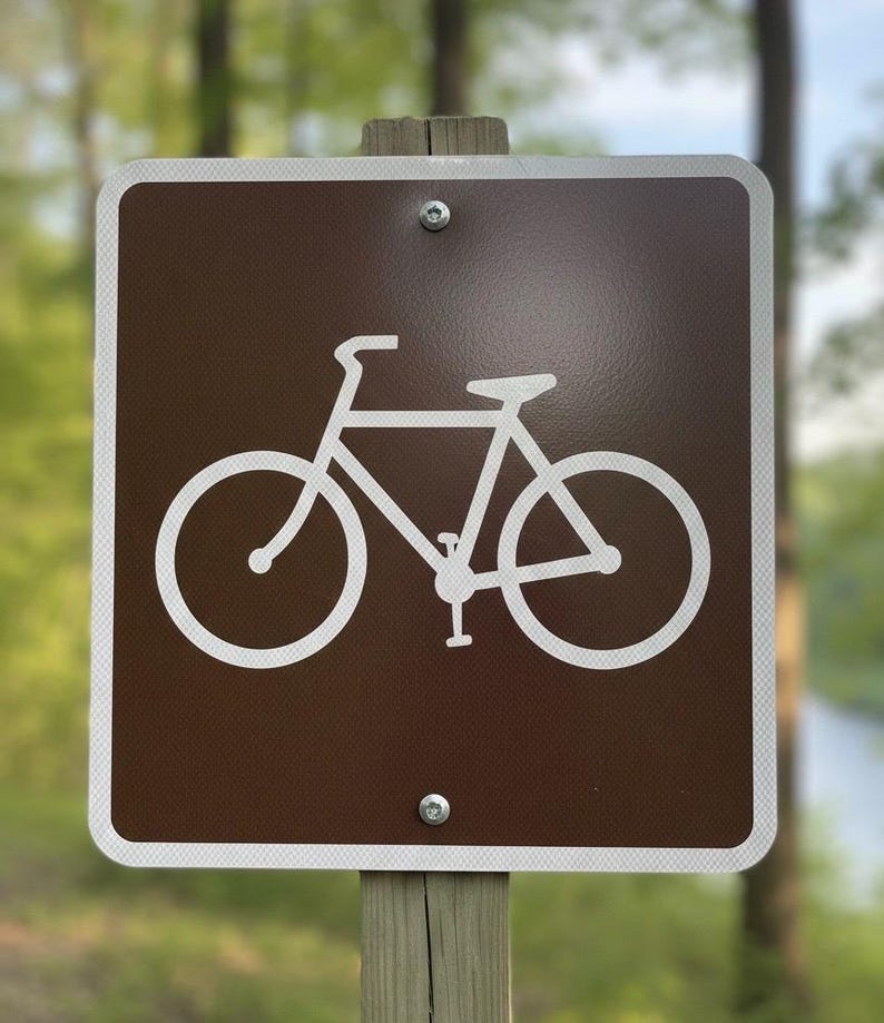 Bicycle Trail Metal Sign: Parks & Recreation Bike Path Decor image 1