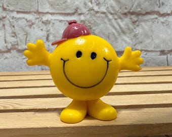 Vintage 1971 Mr. Bounce from Mr. Men & Little Miss Arbys Mini PVC Miniature Action Figure Toys Hargreaves Figurine