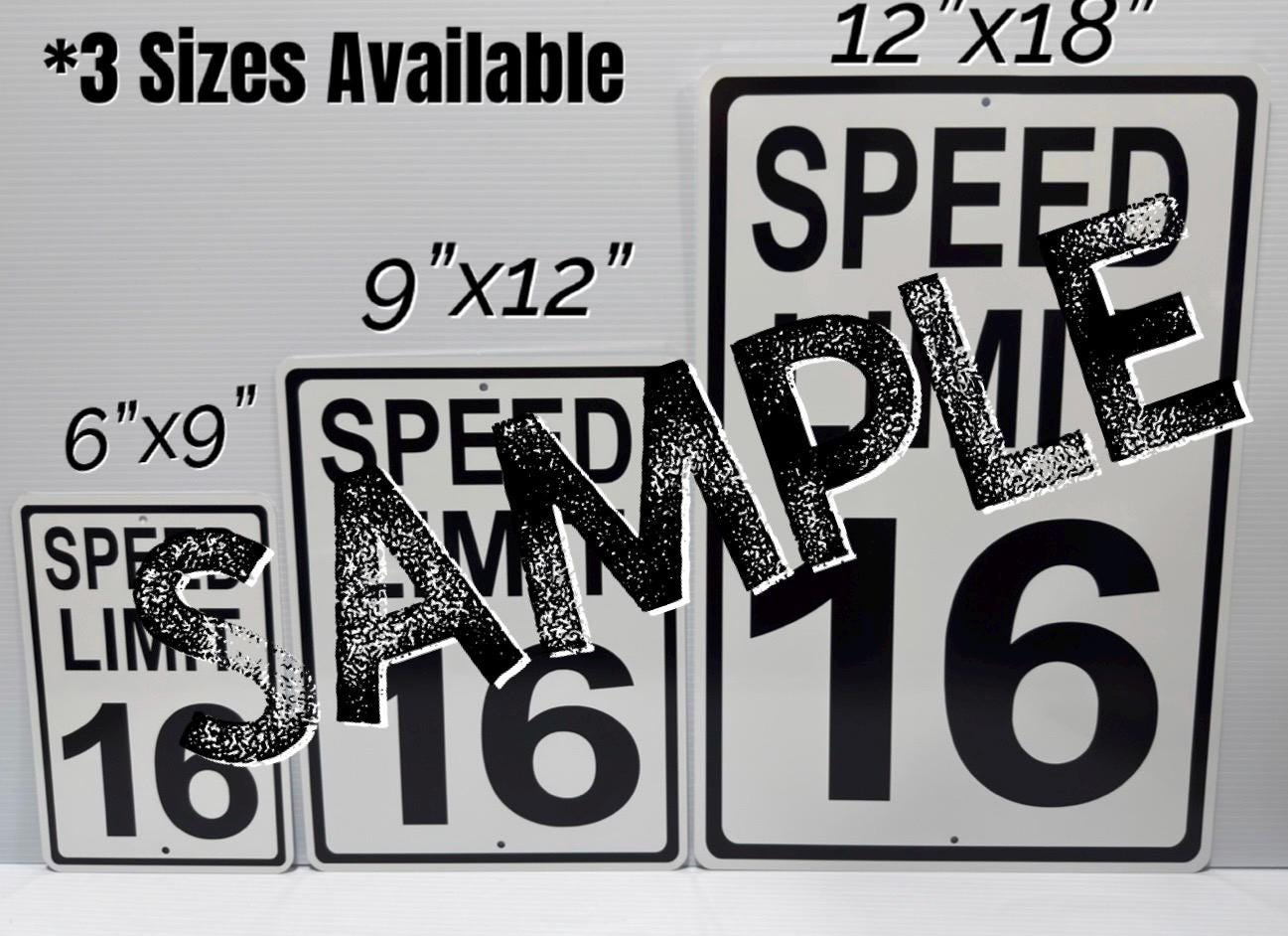 Speed Limit 5 Metal Street Traffic Sign NEW 5MPH - (3 Sizes