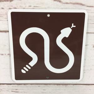 Rattlesnake Crossing Metal Park Snake warning Sign 6&quot;x6&quot; or 12&quot;x12&quot; NEW (2 sizes available)