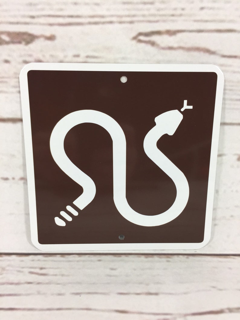 Rattlesnake Crossing Metal Park Snake Sign 6x6 or Etsy