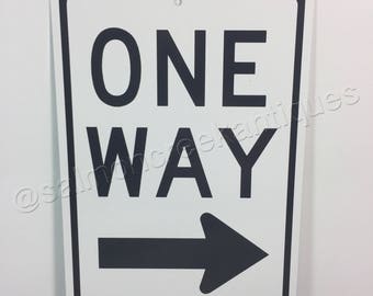 One Way Right Metal Street Traffic Direction Sign NEW (3