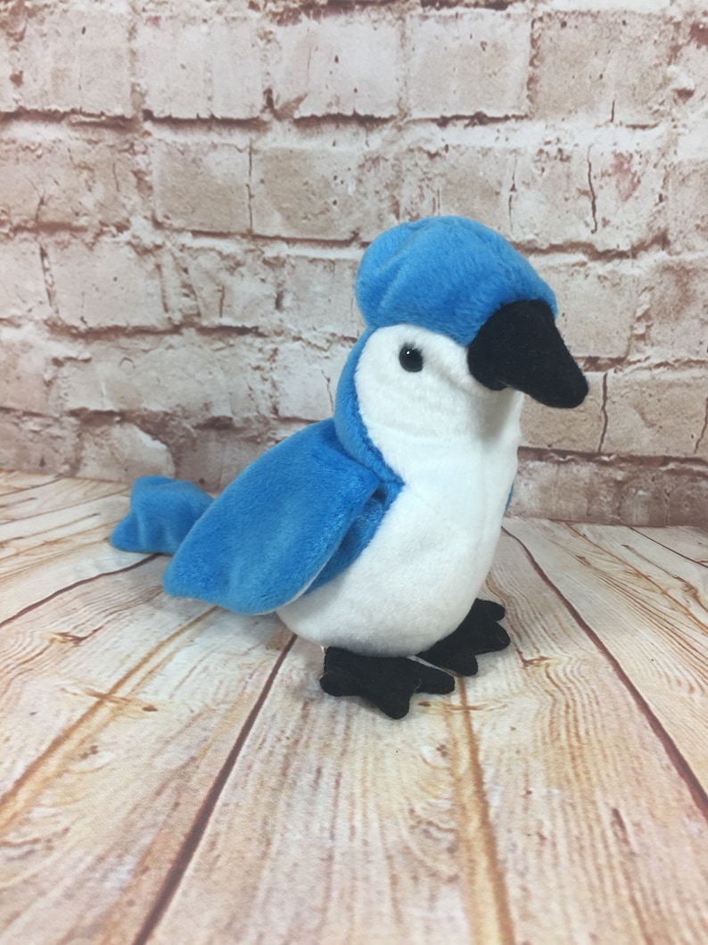 Vintage 1997 TY Rocket the Blue Jay Bird Plush Stuffed Animal the Original Beanie Babies 6