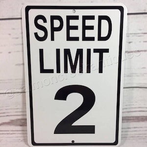 Speed Limit 2 Metal Street Traffic Sign NEW 2MPH 2nd Second Birthday Party (3 sizes available)