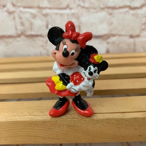 Vintage Disney Minnie Mouse with Baby Mini PVC Miniature 2” Action Figure Toy Figurine by Applause