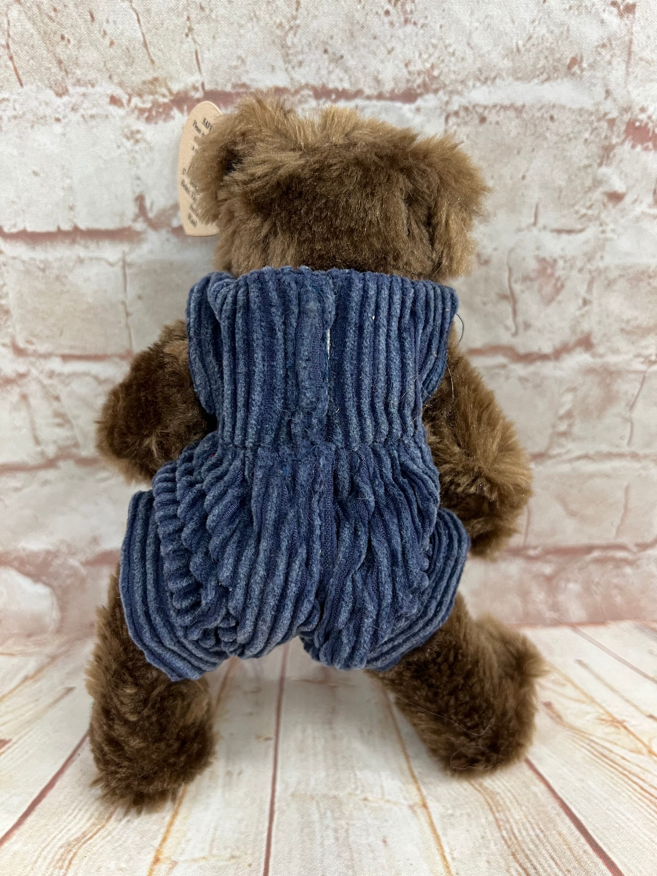 Vintage 1993 TY Attic Treasures Christopher Bear: Blue Corduroy