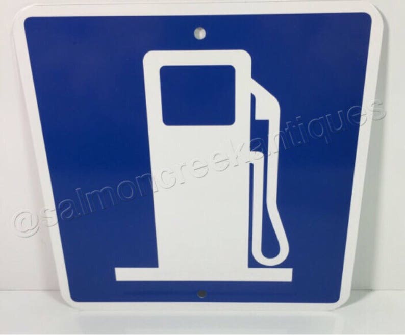 Gas Station Metal Garage Street Road Sign 6x6 or 12x12 NEW 2 sizes available image 1