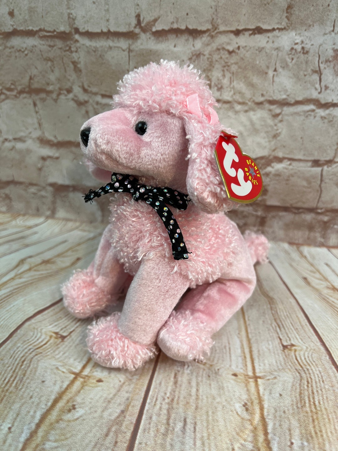 Ty Patsy TY Brigitte the Pink Poodle Beanie Babies Dog Plush Stuffed Animal 8 ...