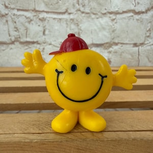 Vintage 1971 Mr. Bounce aus der Mr. Men & Little Miss Arby's Mini PVC Miniatur-Actionfigur Spielzeug Hargreaves Figur
