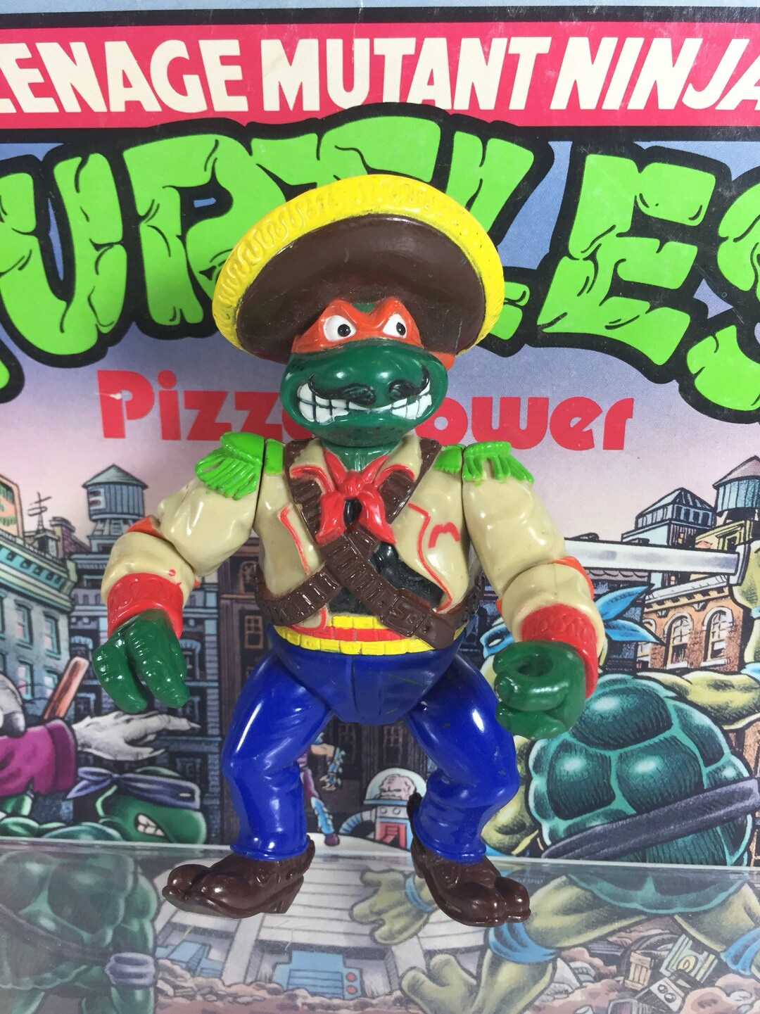 Vintage 1992 Bandito Bashin Mike Wacky Wild Wild West Mexican TMNT