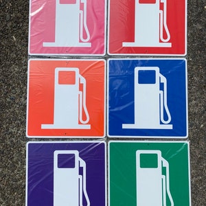 Gas Station Metal Garage Street Road Sign 6x6 or 12x12 NEW 2 sizes available image 2