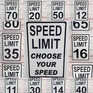 Custom Speed Limit Metal Sign: Personalized Street Sign Decor