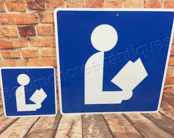 Library Metal Street Road Bedroom Sign 6&quot;x6&quot; or 12&quot;x12&quot; NEW Book Reading Read Home Library (2 sizes available)