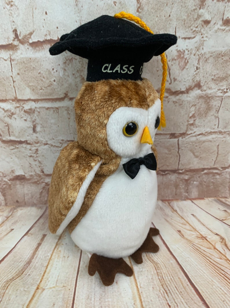 Vintage 2000 TY Wisest Class of 00 the Owl Bird Plush Stuffed Animal Beanie Babies 6 image 2