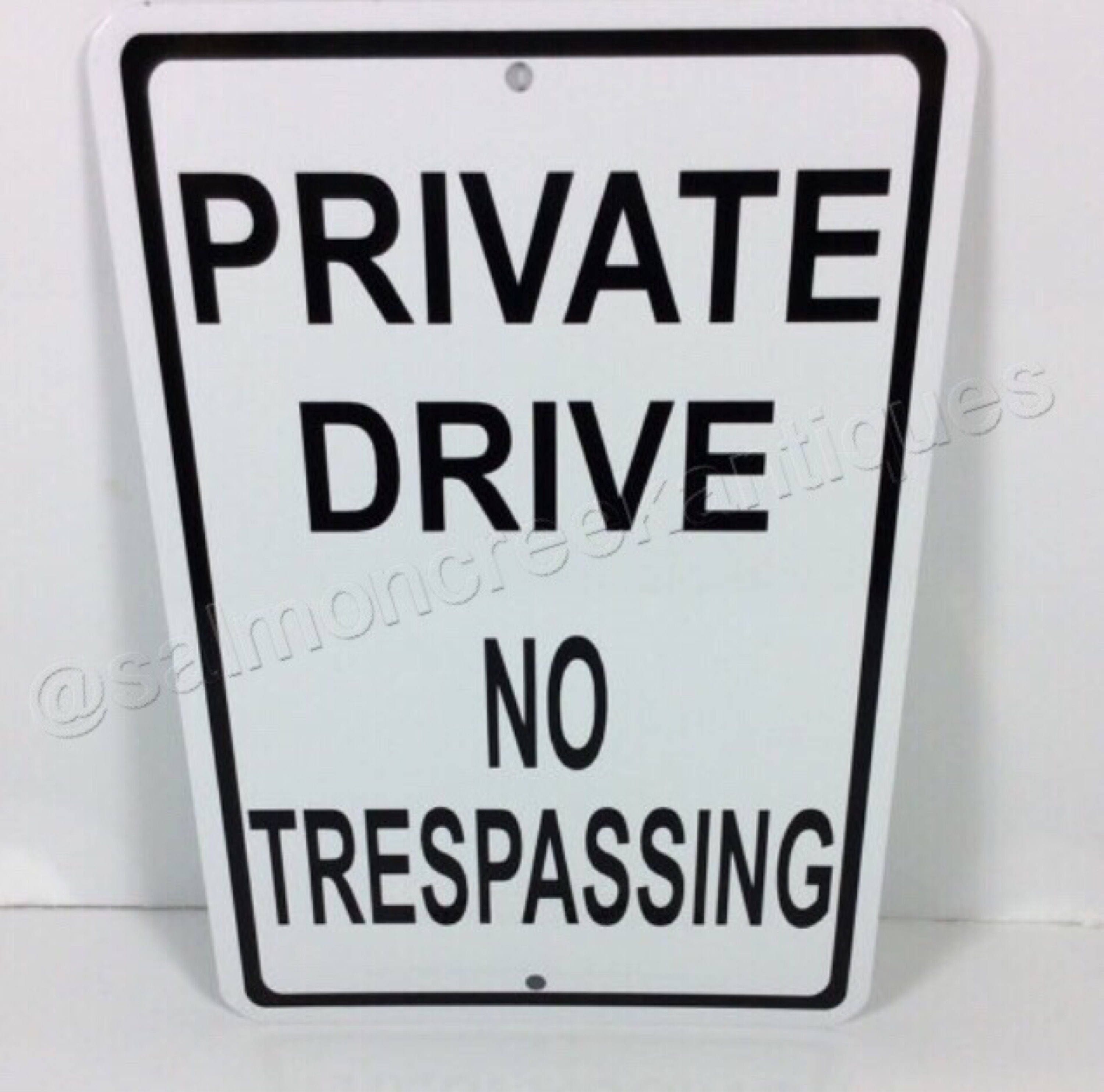 Private Drive No Trespassing Schild - 30,5 X 45,7 Cm - Rostfreies Aluminium Mit Reflektion | UV-geschützt & Wetterfest | Für Zaun, Tor & Grundstück