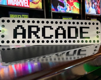 Metal Sign ARCADE ROOM video games coin operated gamer gaming machine 8" x 12" 