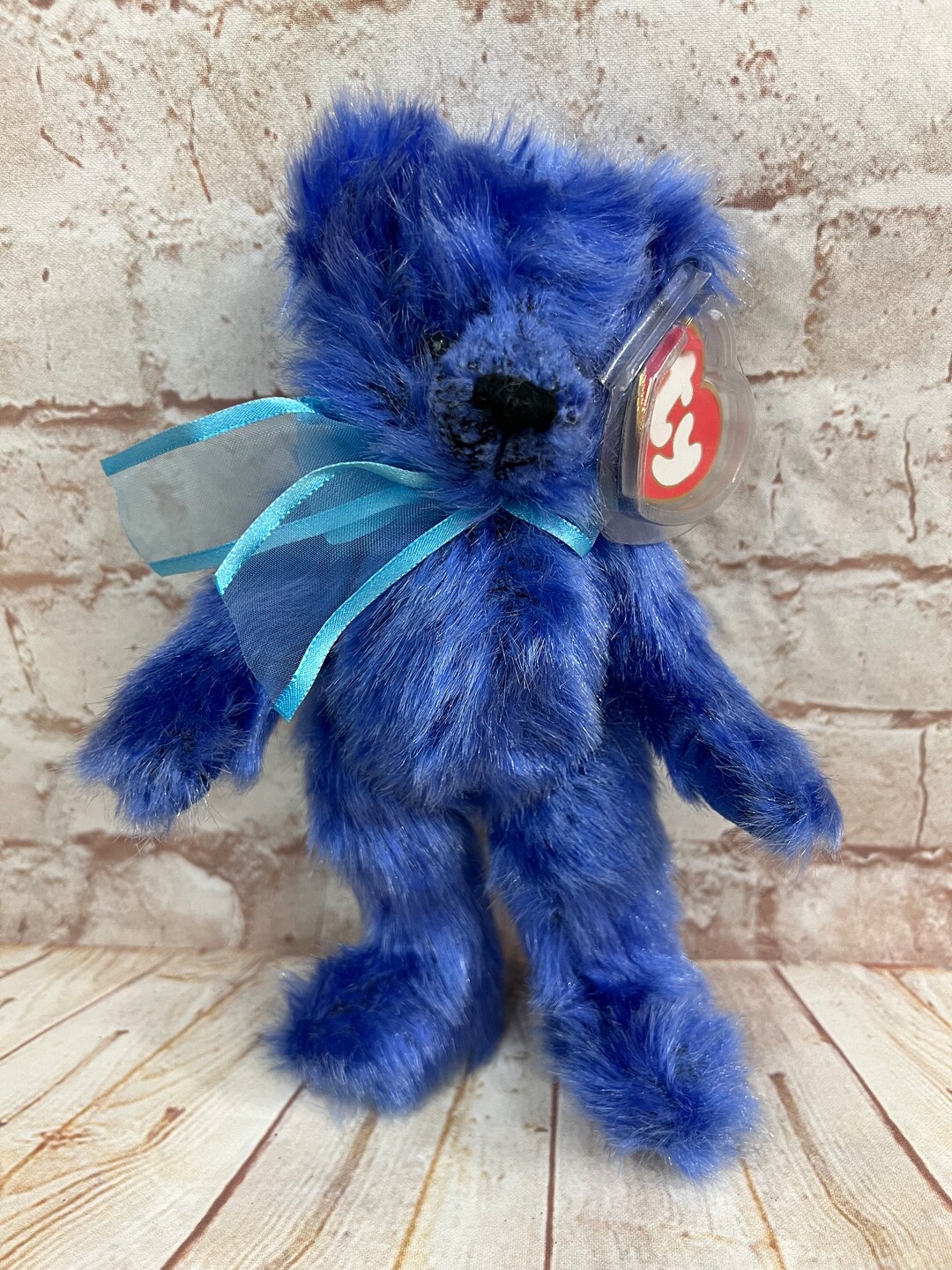 NWT TY Fern 1993 Beanies Attic Treasures Green Plush Jointed Bear 8