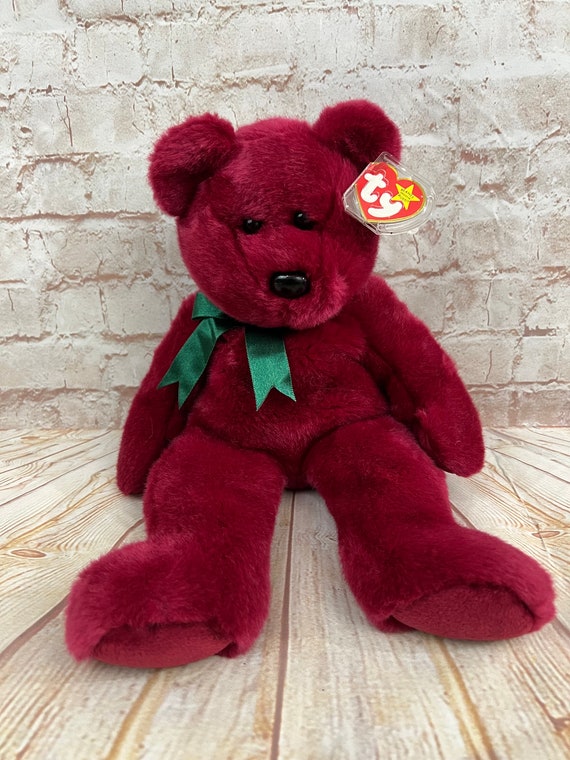 Vintage 1998 TY Cranberry Bear Plush Stuffed Animal the Original Beanie Babies Buddies Large 14 Tall Etsy UK