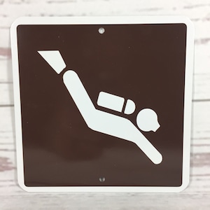 Scuba diving Metal Park Sign 6&quot;x6&quot; or 12&quot;x12&quot; NEW (2 sizes available)