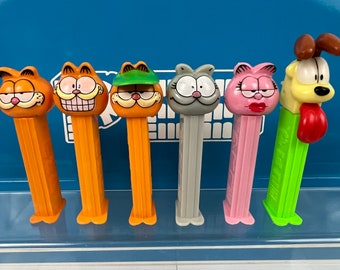 Vintage Set of 6 Garfield & Friends PEZ Dispensers lot Nermal Arlene Odie